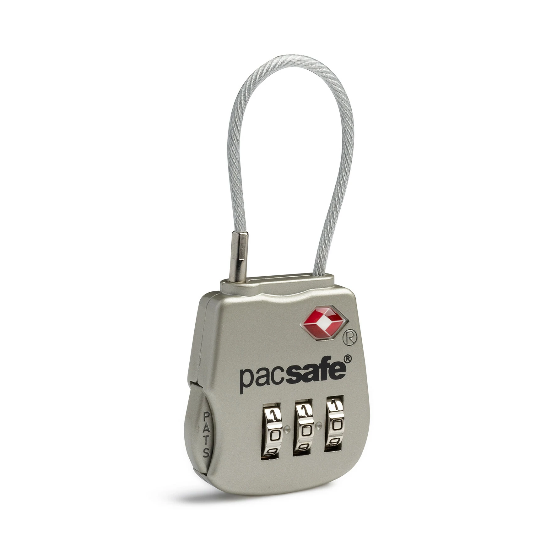 Pacsafe Prosafe 800 TSA-geaccepteerd 3-cijferig Kabelslot, Zilver 1 Pacsafe Prosafe 800 TSA-geaccepteerd 3-cijferig Kabelslot, Zilver