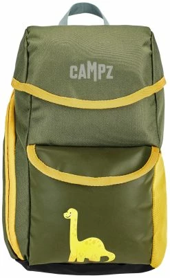 CAMPZ Backpack Dino Kids, Olijf/geel