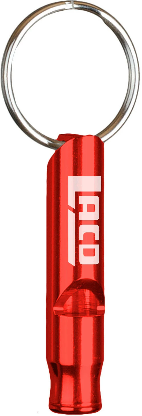 LACD Mini Emergency Fluit Sleutelhanger, Rood 1 LACD Mini Emergency Fluit Sleutelhanger, Rood