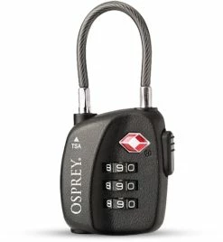 Osprey TSA 3 Dial Cable Lock, Zwart