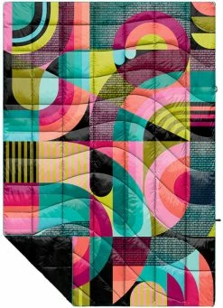 Rumpl Printed Nanoloft Puffy Deken 1 Persoon, Zwart/bont